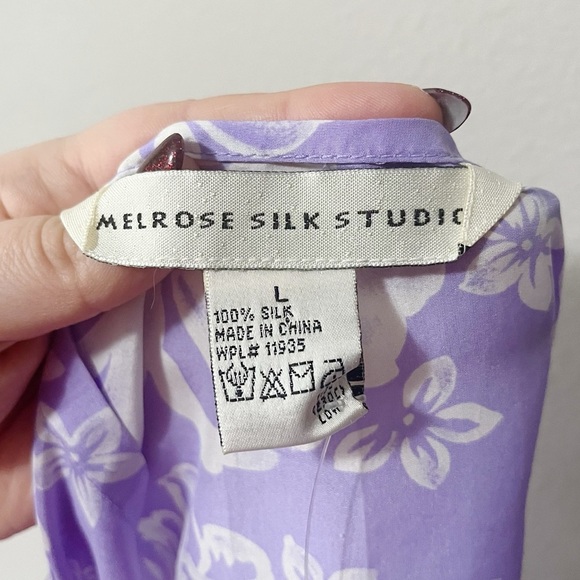 Melrose Silk Studio NWT Lilac Hibiscus Floral Wrap Skirt Purple Size Large - Picture 6 of 7